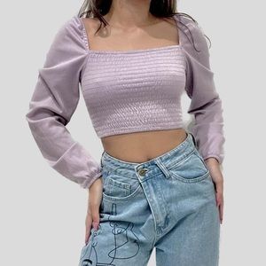 H&M Purple Periwinkle Women's Purple Crop-top